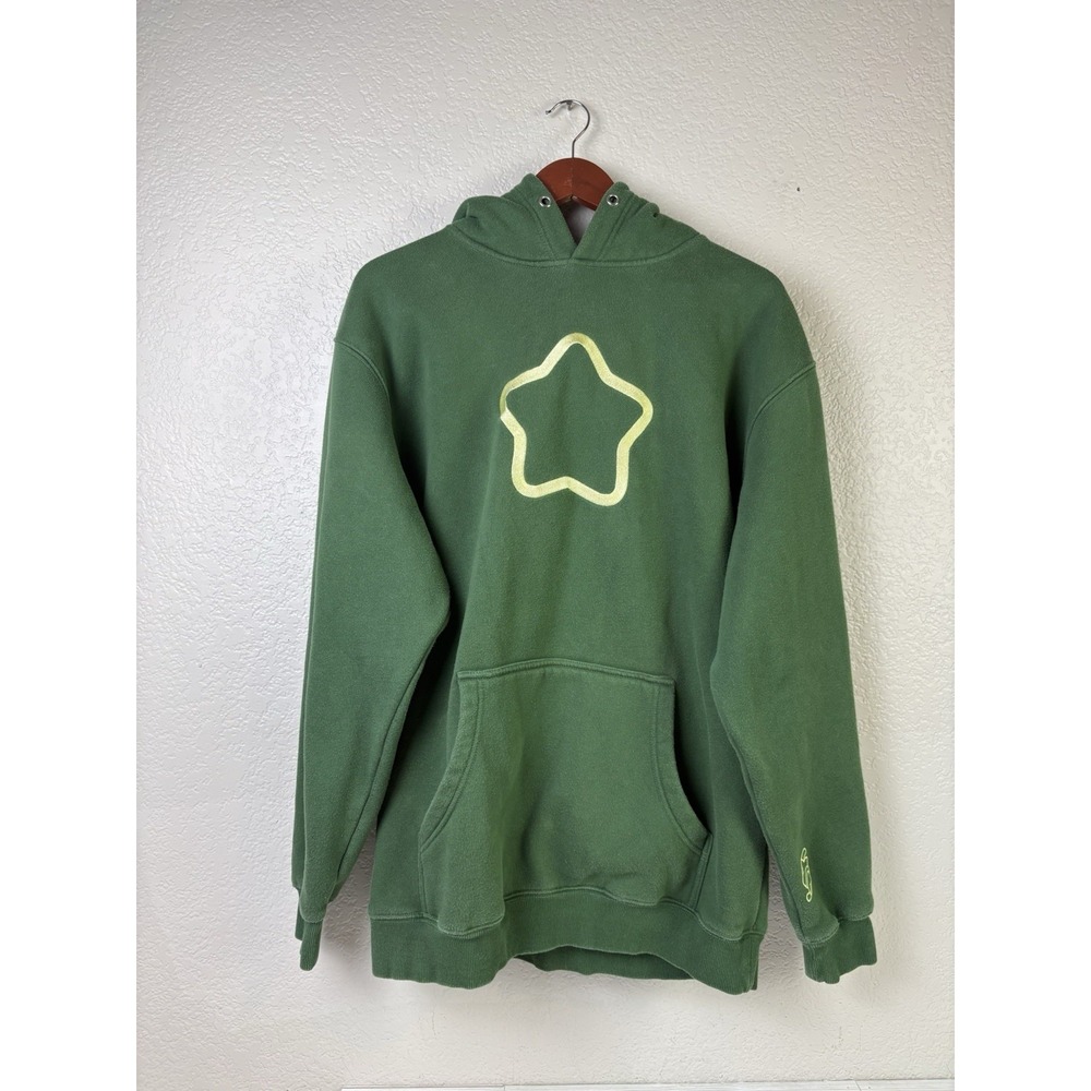 Sykkuno Hoodie Adult Large Green Merch Star Leaf Embroidered Logo Sweater Read